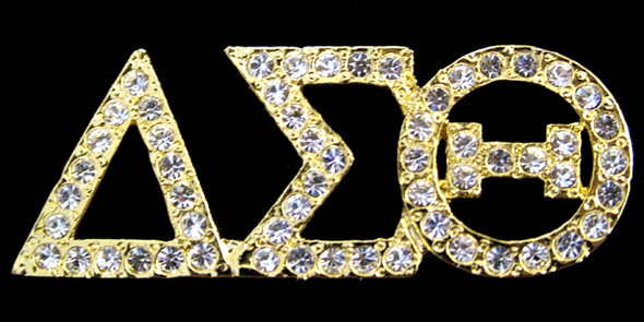 Delta Sigma Theta Sorority Crystal Pin-Gold