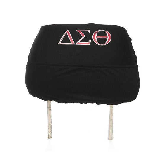 Delta Sigma Theta Sorority Headrest Cover-Black-Set of 2
