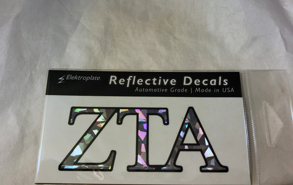 Zeta Tau Alpha ZTA Sorority Reflective Decal 
