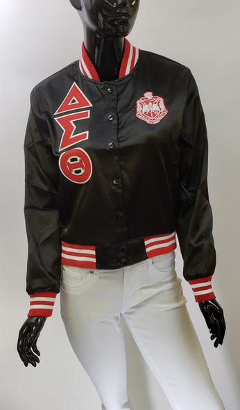 Delta Sigma Theta Sorority Satin Jacket- Black