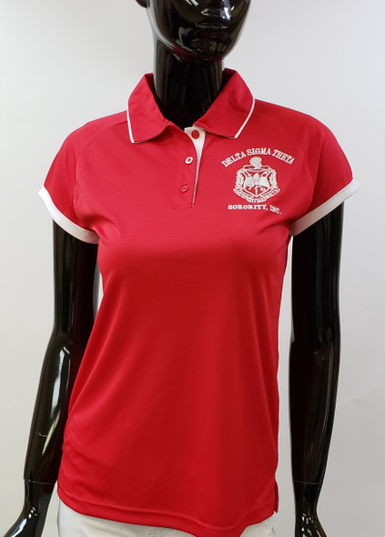 Delta Sigma Theta Sorority Dri-Fit Polo- Red-Front