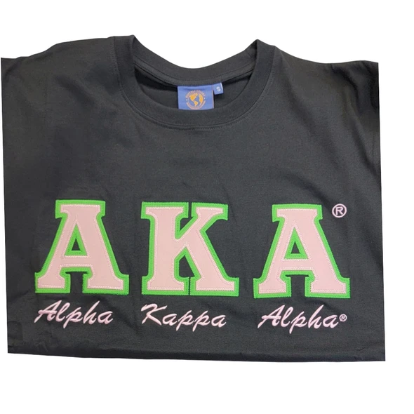 Alpha Kappa Alpha AKA Sorority Long Sleeve Shirt- Black