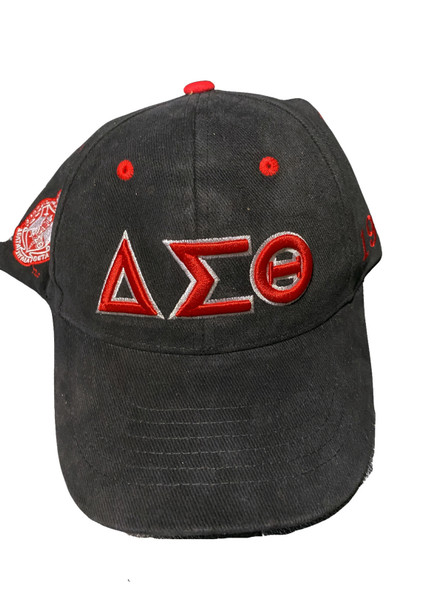 Delta Sigma Theta Sorority Three Greek Letter Baseball Hat- Black