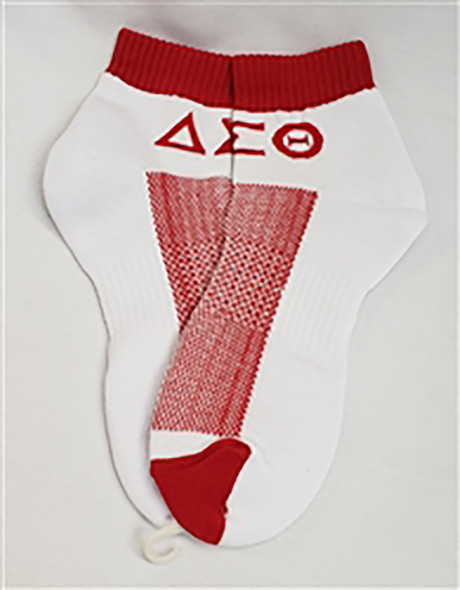 Delta Sigma Theta Sorority Footies- White/Red