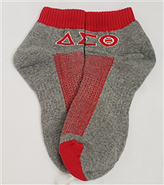 Delta Sigma Theta Sorority Footies-Gray/Red