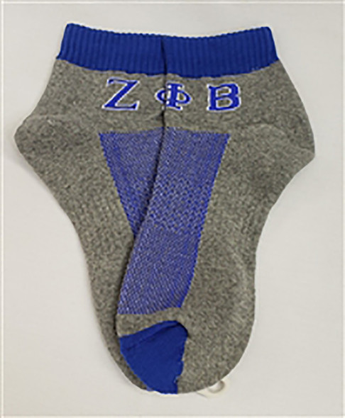 Zeta Phi Beta Sorority Footies- Gray/Blue