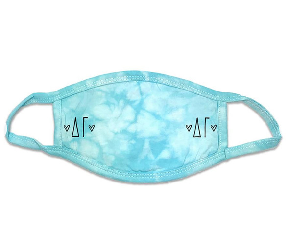 Delta Gamma Sorority Tie-Dye Face Mask-Blue