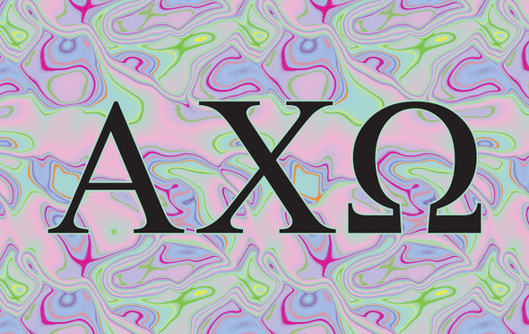 Alpha Chi Omega Sorority Flag- Iridescent Black Light 