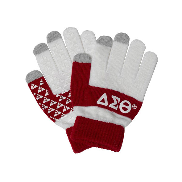 Delta Sigma Theta Sorority Knit Gloves-Red/White
