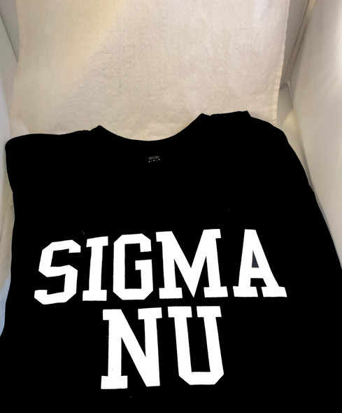 Sigma Nu Fraternity Long Sleeve Shirt- Black