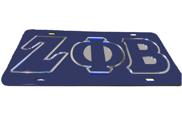 Zeta Phi Beta Sorority License Plate-Blue