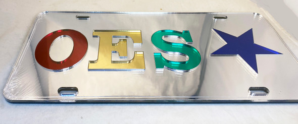 Order of the Eastern Star OES License Plate- Silver