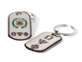 Omega Psi Phi Fraternity Dog Tag Key Chain 