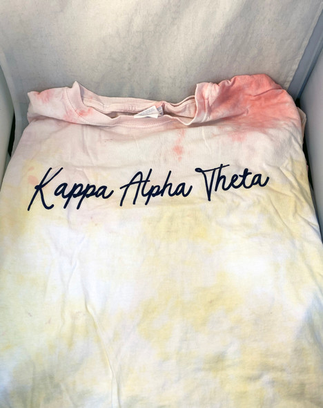Kappa Alpha Theta Sorority Tie-Dye Shirt- Script 
