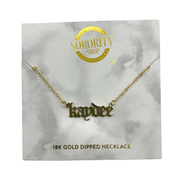 Kappa Delta Sorority Old English Necklace 