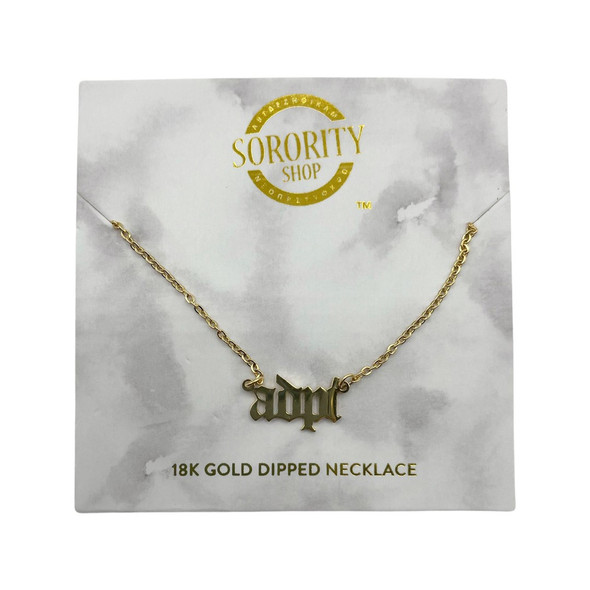 Alpha Delta Pi ADPI Sorority Old English Necklace 