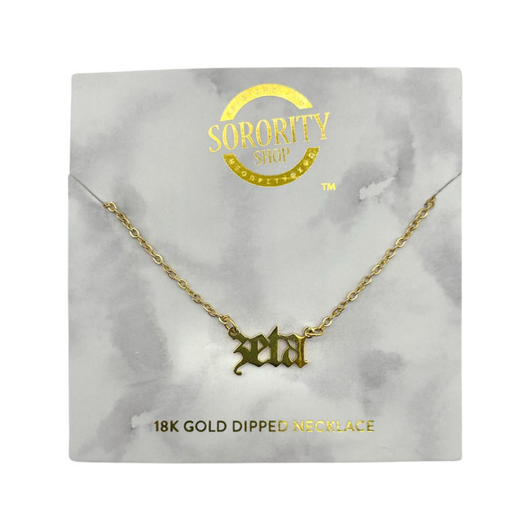 Zeta Tau Alpha ZTA Sorority Old English Necklace 