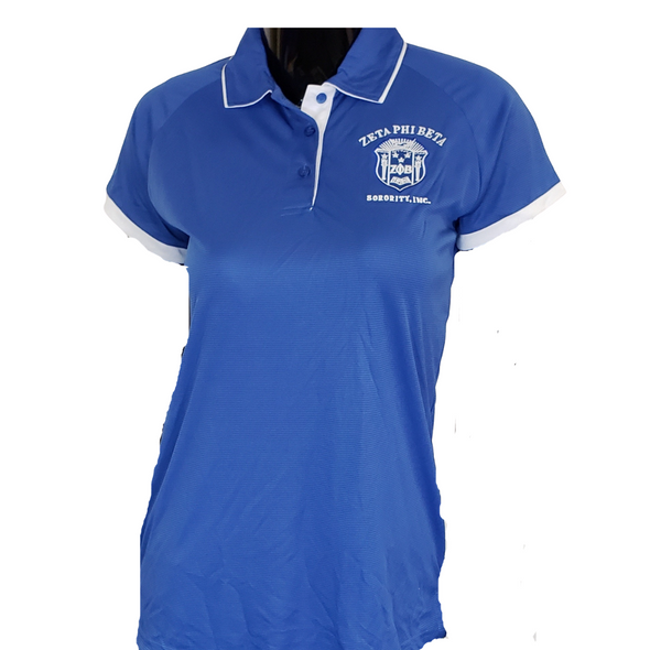 Zeta Phi Beta Polo Sorority Dri-Fit Polo- Blue