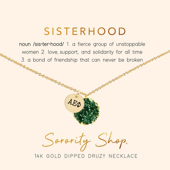 Alpha Epsilon Phi AEPHI Druzy Necklace 