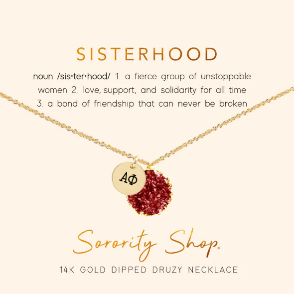Alpha Phi Sorority Druzy Necklace 
