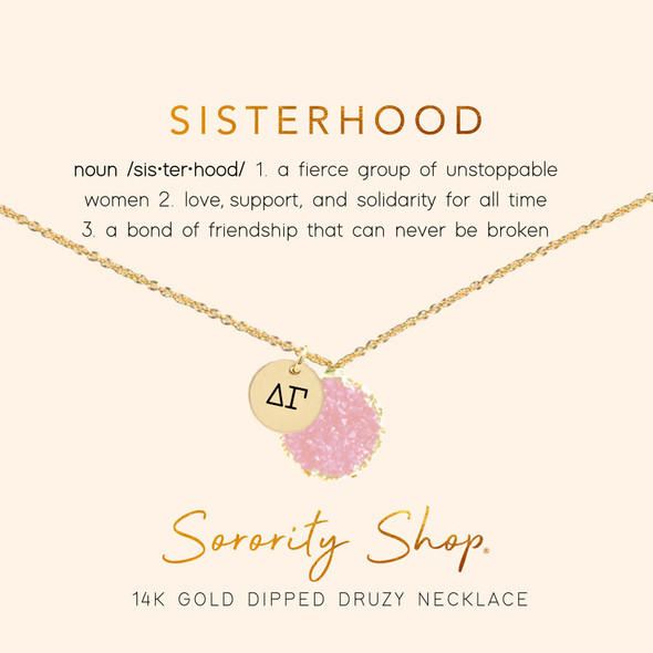 Delta Gamma Sorority Druzy Necklace 