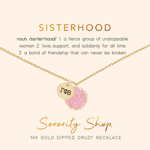 Gamma Phi Beta Sorority Druzy Necklace 
