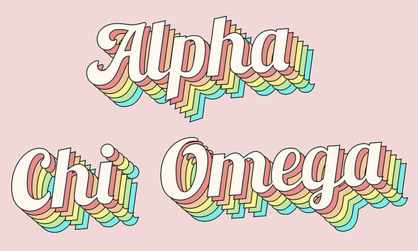 Alpha Chi Omega Sorority Flag- Retro