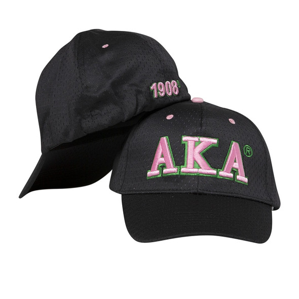 Alpha Kappa Alpha AKA Sorority Flexfit Cap- Black