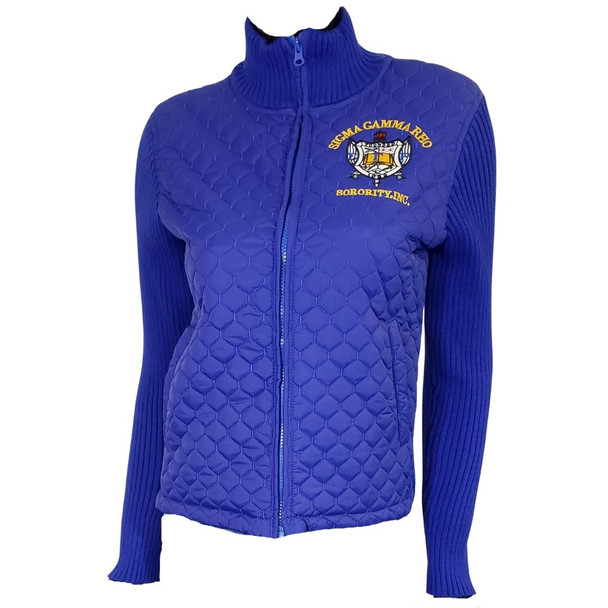 Sigma Gamma Rho Sorority Sweater Jacket- Blue