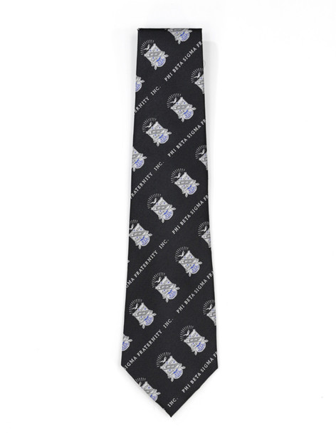 Phi Beta Sigma Fraternity Necktie- Crest-Black