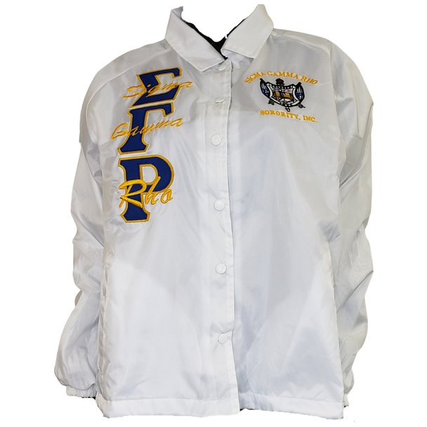 Sigma Gamma Rho Sorority Line Jacket- White
