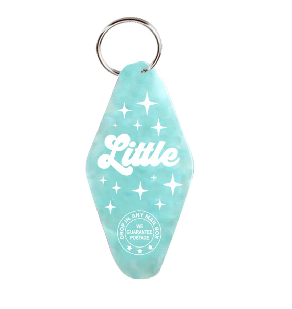 Little Vintage Motel Key Inspired Keychain-Blue