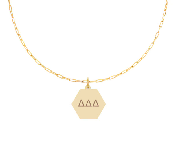 Delta Delta Delta Tri-Delta Sorority Paperclip Style Chain Necklace 