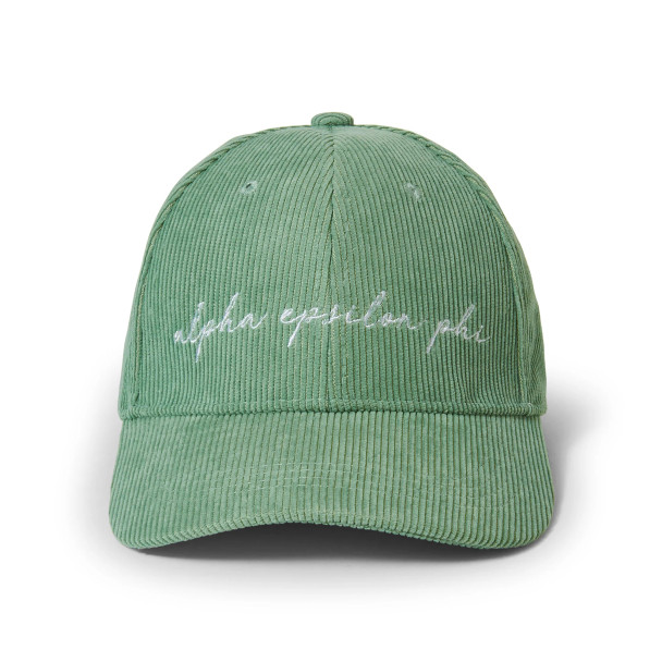 Alpha Epsilon Phi AEPHI Sorority Corduroy Hat- Green