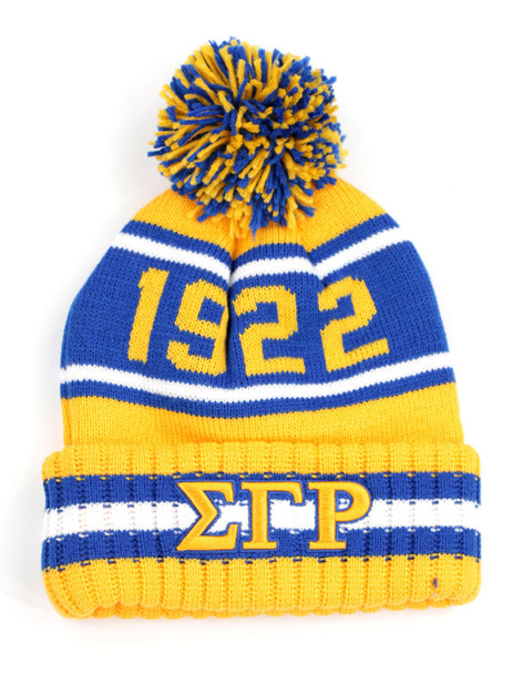 Sigma Gamma Rho Sorority Pom Beanie-EE-YIP- Gold