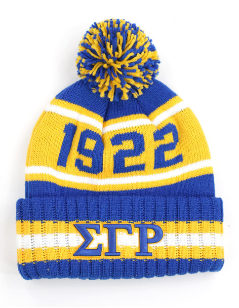 Sigma Gamma Rho Sorority Pom Beanie-EE-YIP- Blue