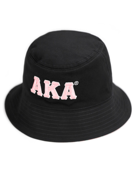 Alpha Kappa Alpha AKA Bucket Hat- Reversible-Black/Pink