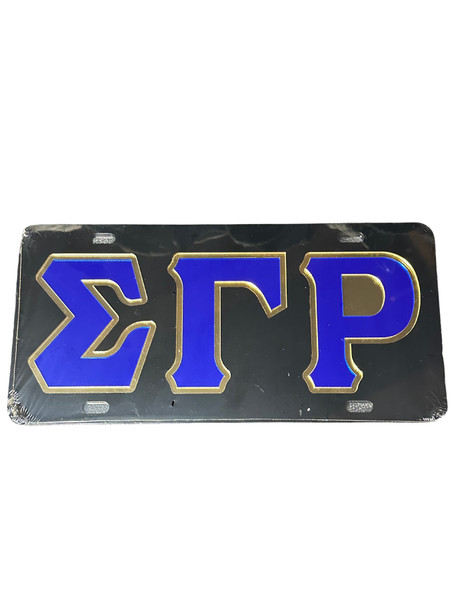 Sigma Gamma Rho Sorority License Plate-Black