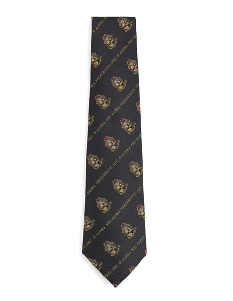 Alpha Phi Alpha Fraternity Necktie- Crest-Black