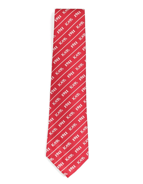 Kappa Alpha Psi Fraternity Necktie- Three Greek Letters-Red