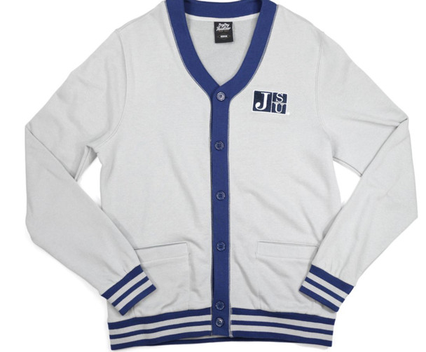 Jackson State University JSU Cardigan- Men's- Navy-White/Blue