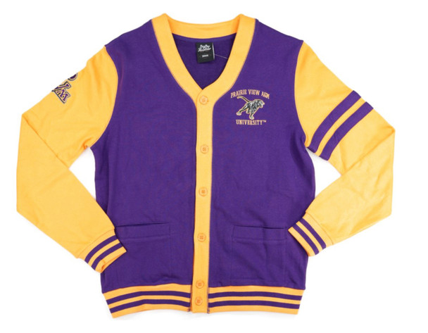 Prairie View A&M University Cardigan- Men's- Gold/Purple