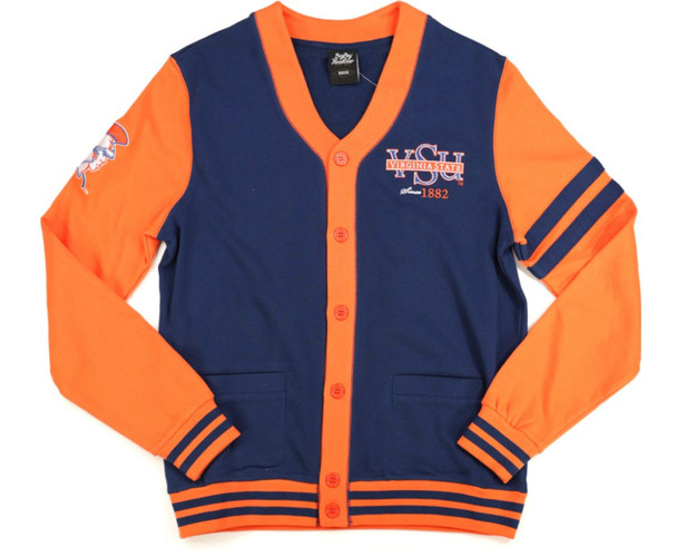 Virginia State University Cardigan- Men's- Blue/Orange