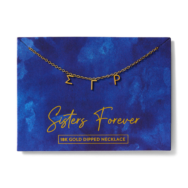 Sigma Gamma Rho Sorority Necklace- Sisters Forever- Three Greek Letters