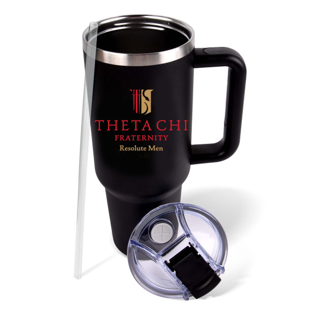 Theta Chi Fraternity Stainless Steel Tumbler with Handle