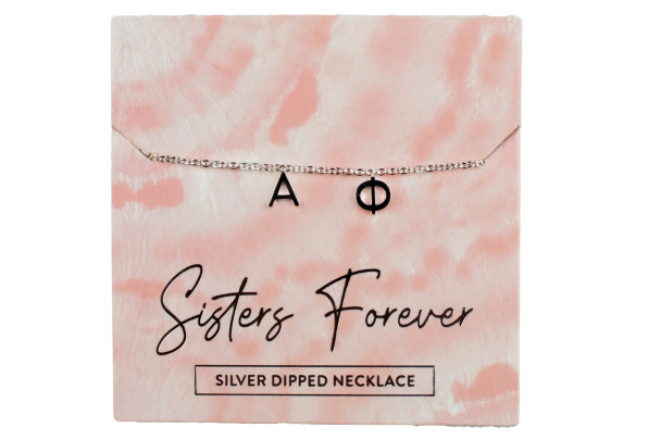 Alpha Phi Sorority Sisters Forever Necklace- Silver