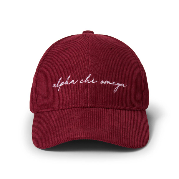 Alpha Chi Omega Sorority Corduroy Hat-Red