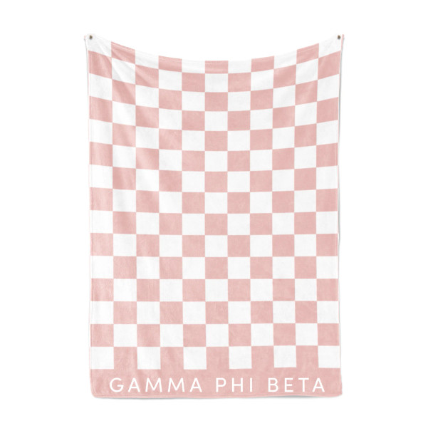 Gamma Phi Beta Sorority Checkered Blanket