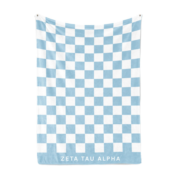 Zeta Tau Alpha ZTA Sorority Checkered Blanket