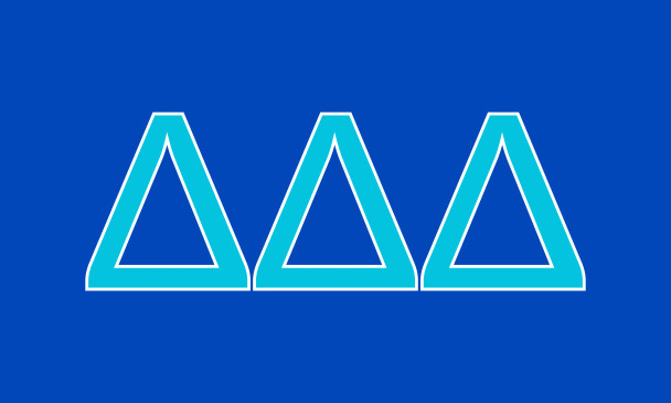 Delta Delta Delta Tri-Delta Sorority Flag- Greek Letters 